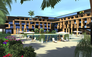 edificio prefabbricato / per hotel / in legno / in legno lamellare