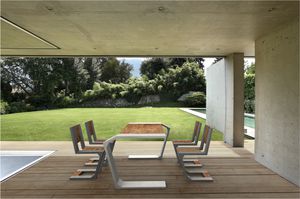sedia moderna / cantilever / in legno / in calcestruzzo