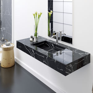 lavabo sospeso / rettangolare / in marmo / moderno