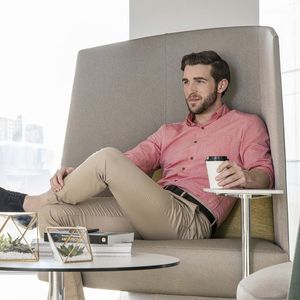 poltrona visitatore moderna / in tessuto / con schienale alto / di privacy