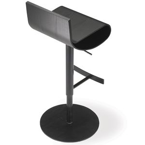 sgabello da bar moderno / in legno compensato / in acciaio / in metallo cromato