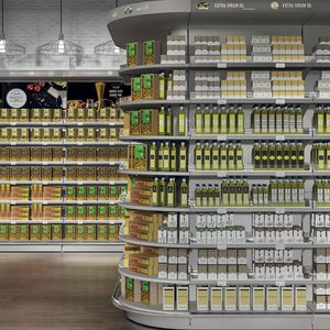espositore per prodotti alimentari / in metallo / per negozio