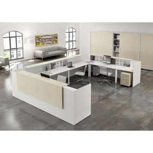banco reception d'angolo / in legno / professionale