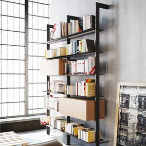 scaffale design industriale / in legno / in metallo
