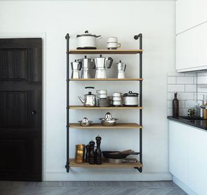 mensola / modulare / design industriale / in legno