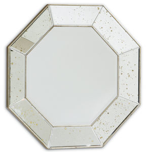 specchio a muro / moderno / ottagonale / in legno di latifoglie