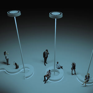 panca pubblica / design minimalista / in resina / in fibra di vetro