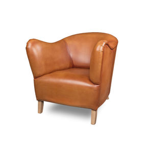 poltrona classica / in pelle / nera / grigia