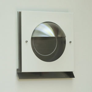 griglia di ventilazione in acciaio inox / quadrata / per il soffiaggio e la ripresa d'aria / bianca