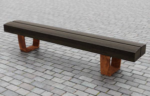 panca pubblica / moderna / in legno / in acciaio COR-TEN®