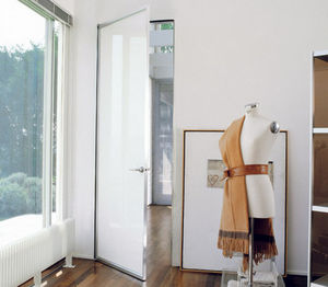 porta interna / battente / in alluminio / vetrata