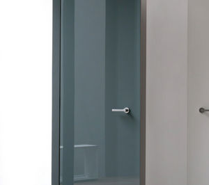 porta interna / battente / in vetro / filomuro