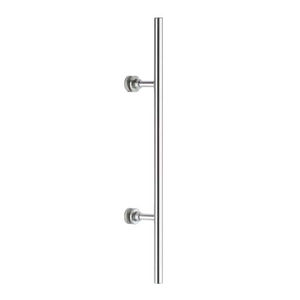 maniglia a tirante per porta a vetri / in acciaio inox / moderna / finitura spazzolata