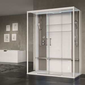 box doccia multifunzione / a vapore / con idromassaggio / in vetro
