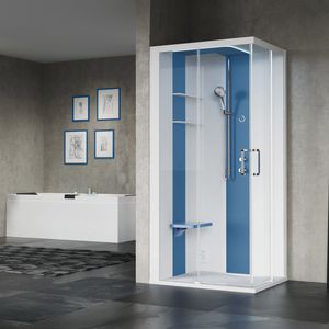 box doccia multifunzione / a vapore / con idromassaggio / in vetro