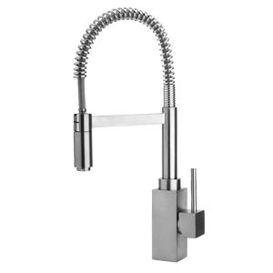 miscelatore in metallo cromato / da cucina / 1 foro / a becco orientabile