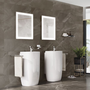 lavabo da terra / in porcellana / moderno / con miscelatore