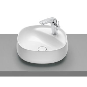 lavabo da appoggio / tondo / in ceramica / moderno
