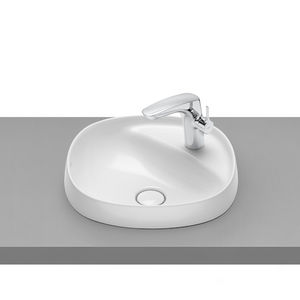 lavabo da appoggio / tondo / in ceramica / moderno