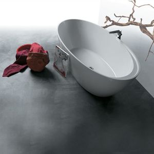 vasca da bagno da appoggio / ovale / in porcellana