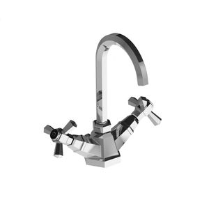 miscelatore doppio comando per lavabo / da appoggio / in metallo cromato / in bronzo