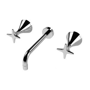 miscelatore doppio comando per lavabo / da incasso / in metallo cromato / in bronzo