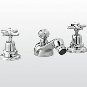 miscelatore doppio comando per bidet / da appoggio / in metallo cromato / da bagno