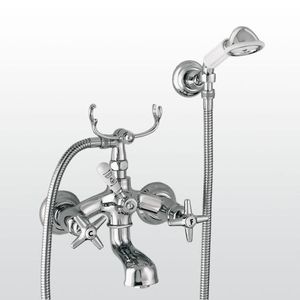 miscelatore doppio comando per vasca / per doccia / da parete / in metallo cromato