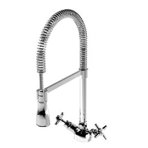 miscelatore doppio comando da appoggio / in metallo cromato / da cucina / 1 foro