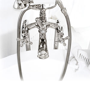 miscelatore doppio comando per vasca / da parete / in metallo cromato / da bagno