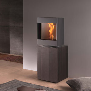 stufa a pellet / moderna / in metallo / girevole