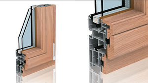 finestra basculante / in legno / in alluminio / a doppi vetri