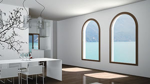 finestra scorrevole / in legno / in alluminio / a doppi vetri