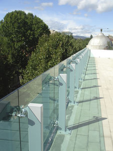 ringhiera in acciaio inox / a pannello in vetro / per balcone