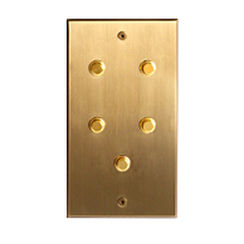 interruttore a pulsante / quintuplo / in ottone / moderno
