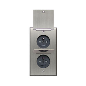 presa informatica / doppia / da parete / in ottone