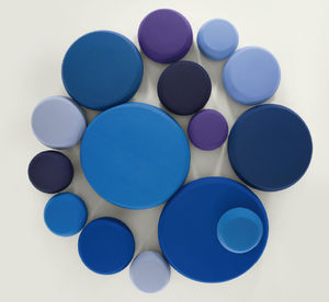pouf moderno / in tessuto / in pelle / tondo