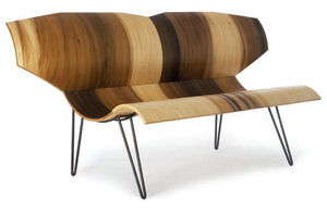 panca design organico / in legno / con schienale
