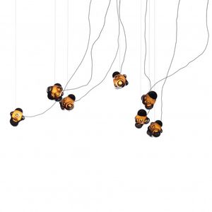 lampada a sospensione / moderna / in vetro soffiato / in ottone