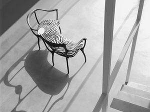 panca design organico / in noce / con schienale