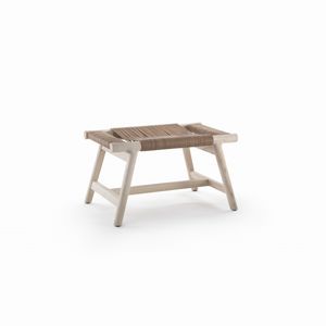 tavolo d'appoggio moderno / in pelle / in legno massiccio / rettangolare