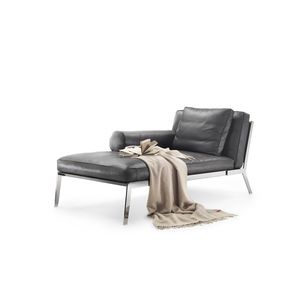 chaise longue moderna / in tessuto / in pelle / da interno