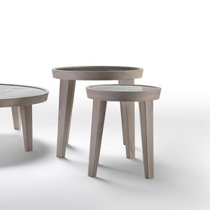 tavolo d'appoggio moderno / in marmo / in legno massiccio / rettangolare