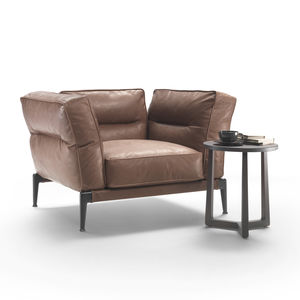 poltrona moderna / in tessuto / in pelle / con rivestimento rimovibile