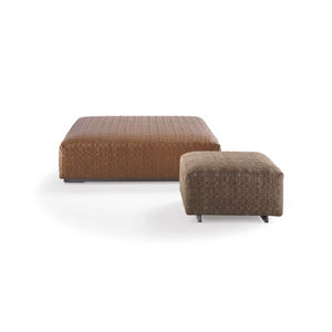 pouf moderno / in tessuto / in pelle / con rivestimento rimovibile