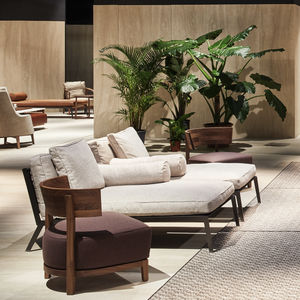 chaise longue moderna / in tessuto / in pelle / in metallo