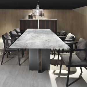 tavolo moderno / in legno / in metallo verniciato / in marmo
