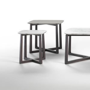 tavolo d'appoggio moderno / in marmo / in legno massiccio / rettangolare