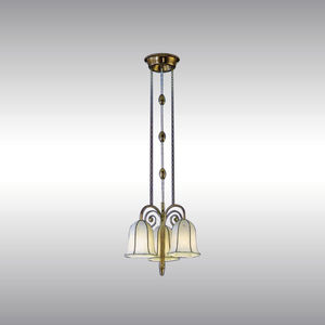 lampada a sospensione / classica / in tessuto / in ottone