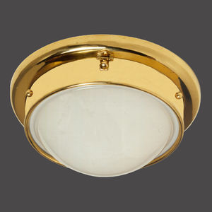 plafoniera classica / tonda / in vetro / in ottone